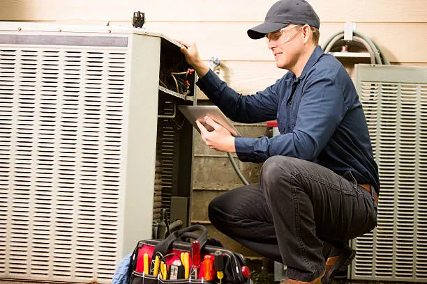 air-conditioner-repairman-works-on-home-unit-blue-collar-worker